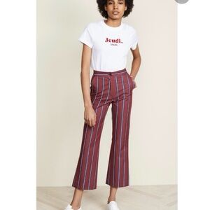 Stella Jean Straight Leg Striped Trousers